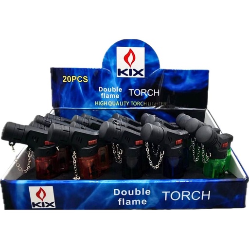 [KIX-1027-S4] Torch Mini lighter Double Flame 20ct / UN1057 # RF-1027-S4